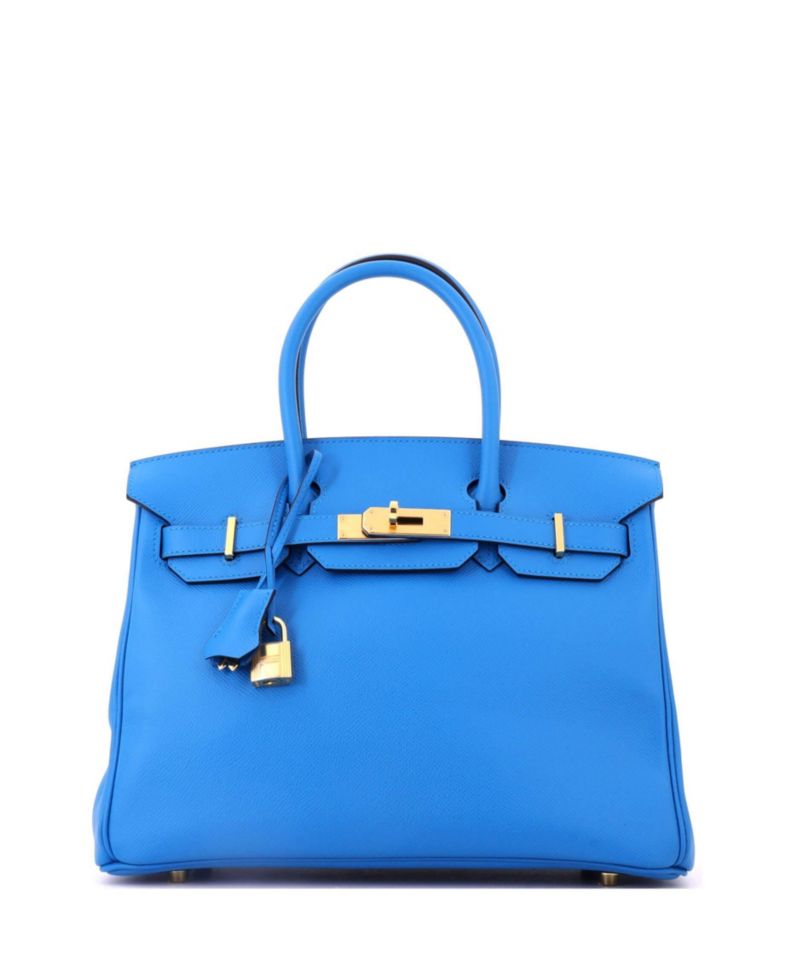 Birkin 30 Handbag Blue Epsom with Gold Hardware