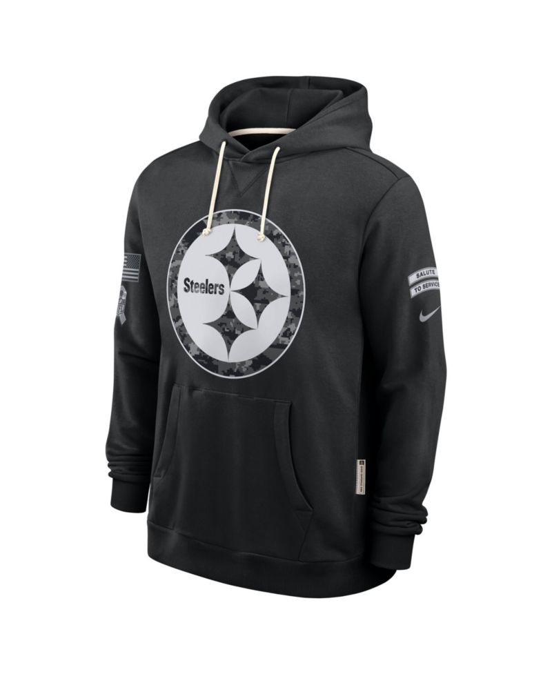 Men's Black Pittsburgh Steelers 2026 Salute to Service Sideline Pullover Hoodie
