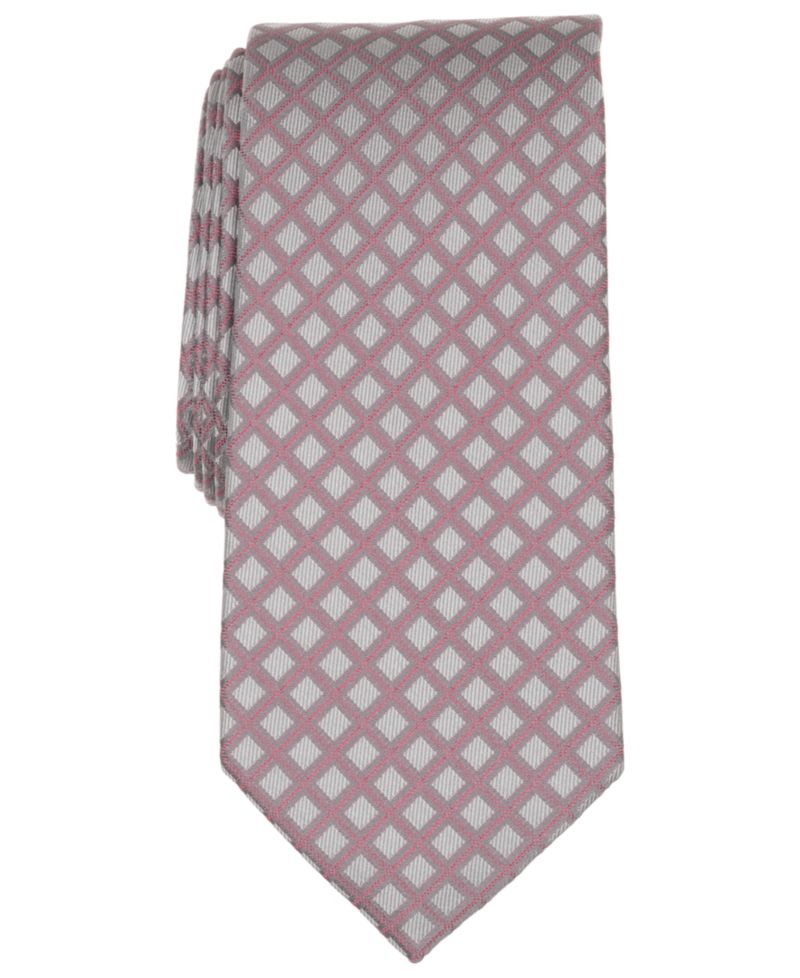 Men's Binguey Grid Pattern Slim Tie