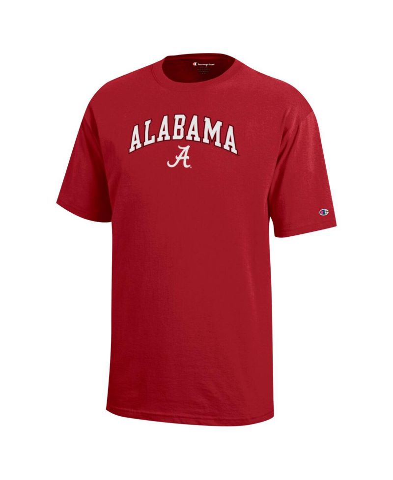 Big Boys and Girls Crimson Alabama Crimson Tide Arch Over Logo T-Shirt