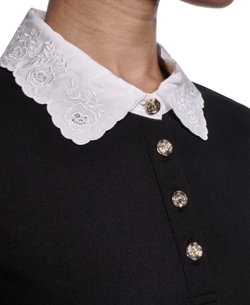 Women's Collared Short-Sleeve Blouse Top