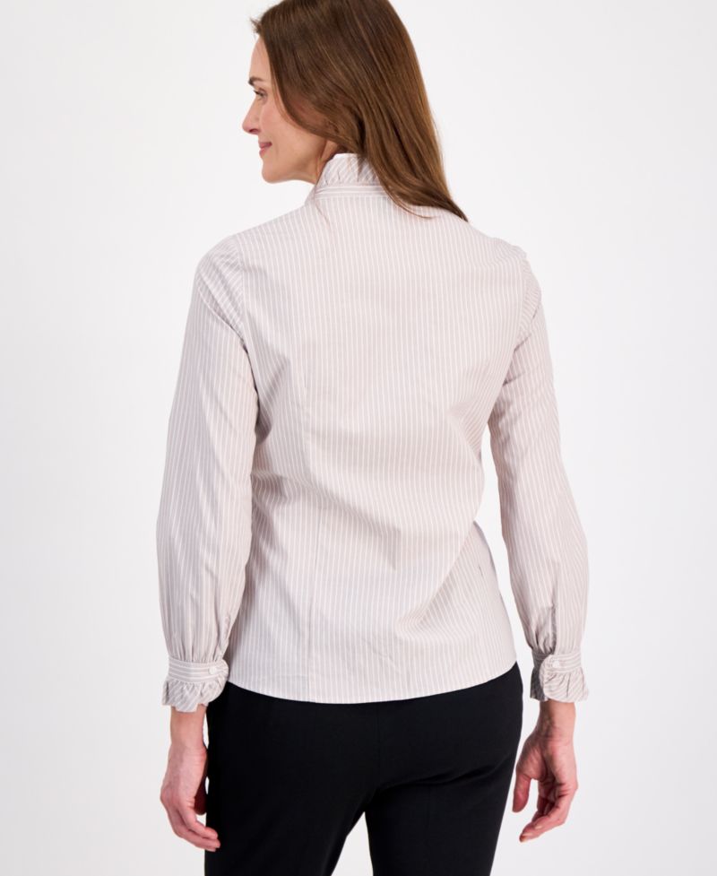 Women's Cotton Ruffled-Collar Blouse