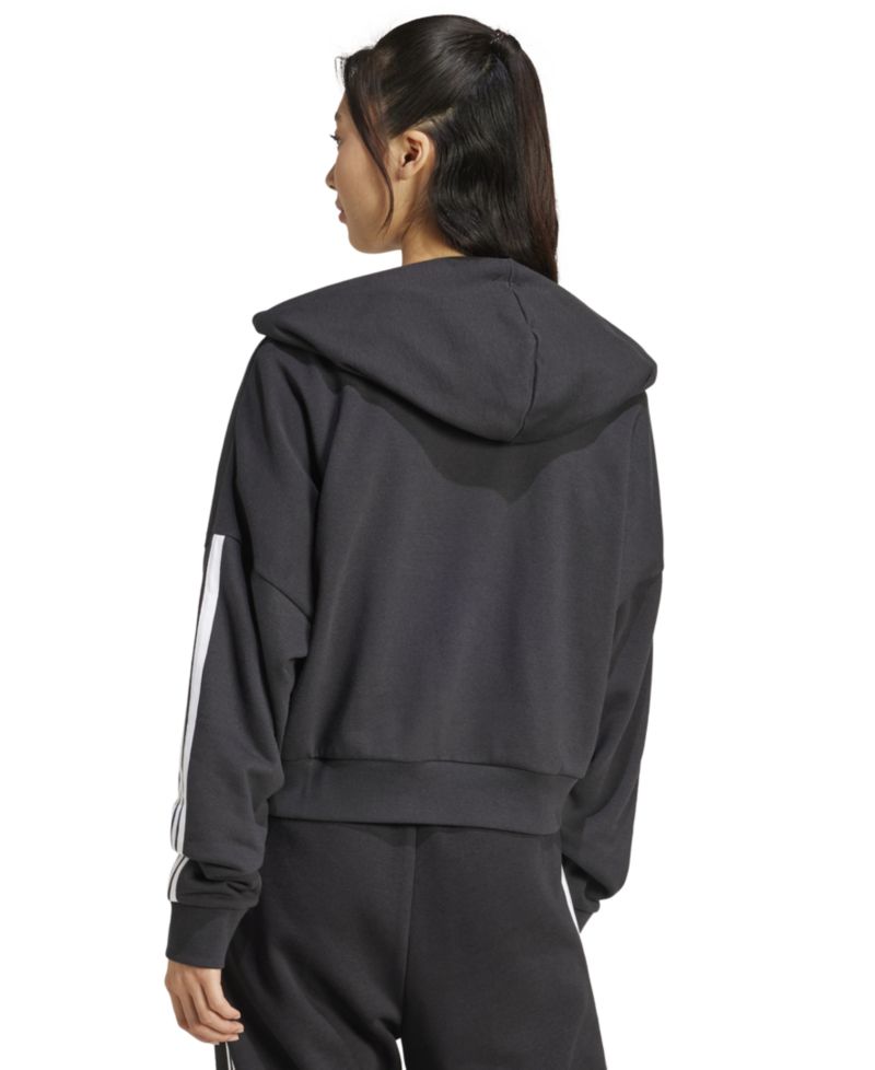Women's Essentials 3-Stripes French Terry Quarter-Zip Hoodie