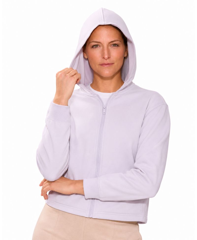 Women's Juniper Full-Zip Cropped Scuba-Knit Hoodie