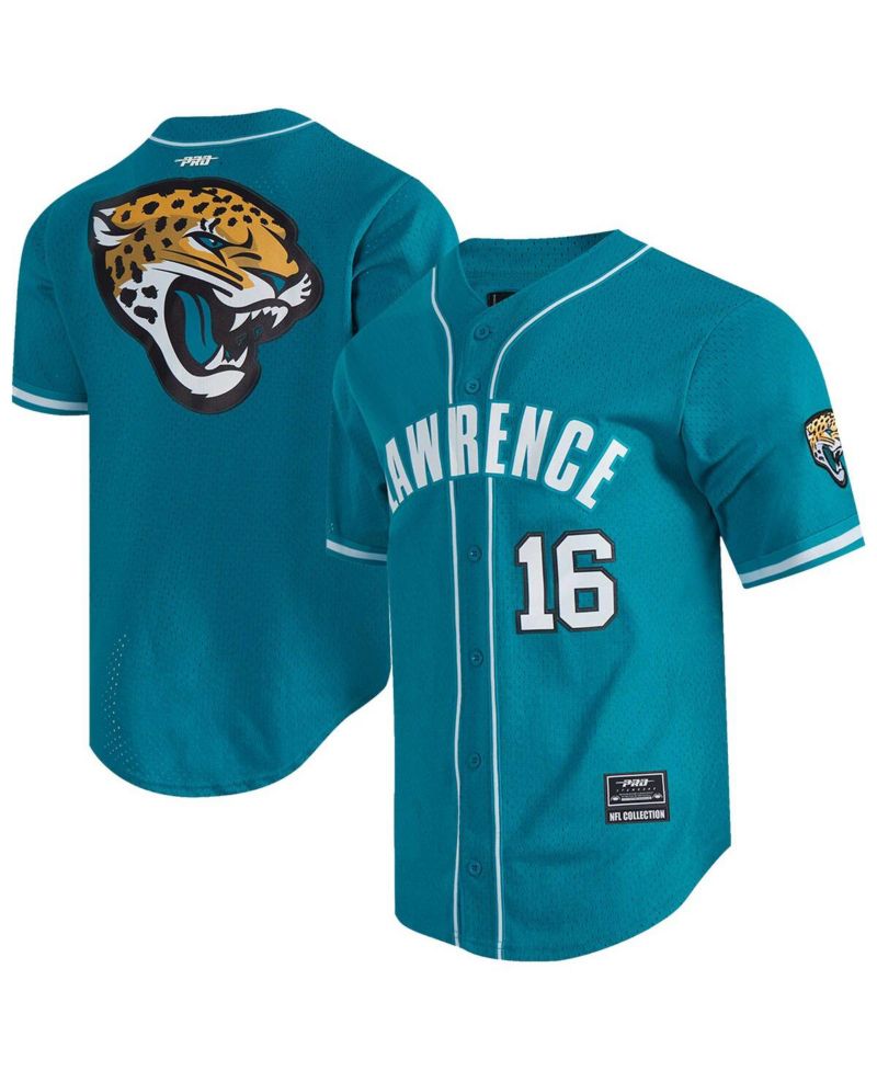 Men's Trevor Lawrence Teal Jacksonville Jaguars Mesh Button-Up Baseball Jersey