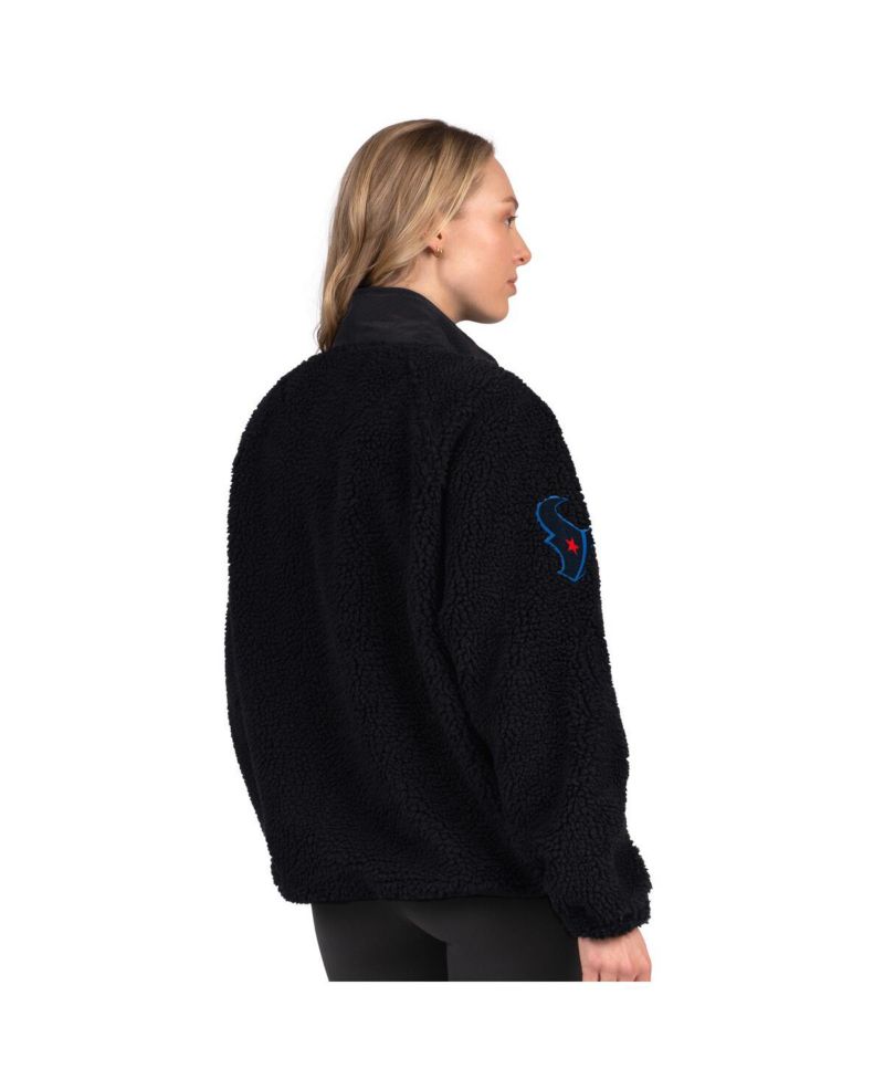 Women's Navy Houston Texans On the Ball Sherpa Jacket