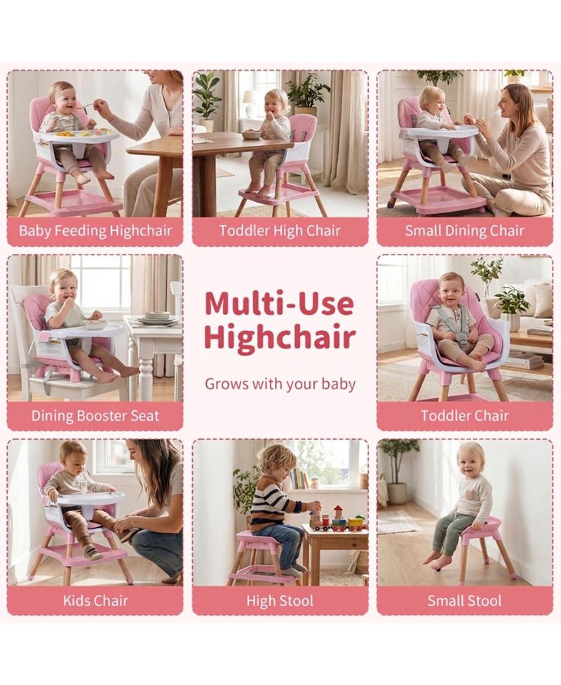 Convertible High Chair with Under-Seat Storage