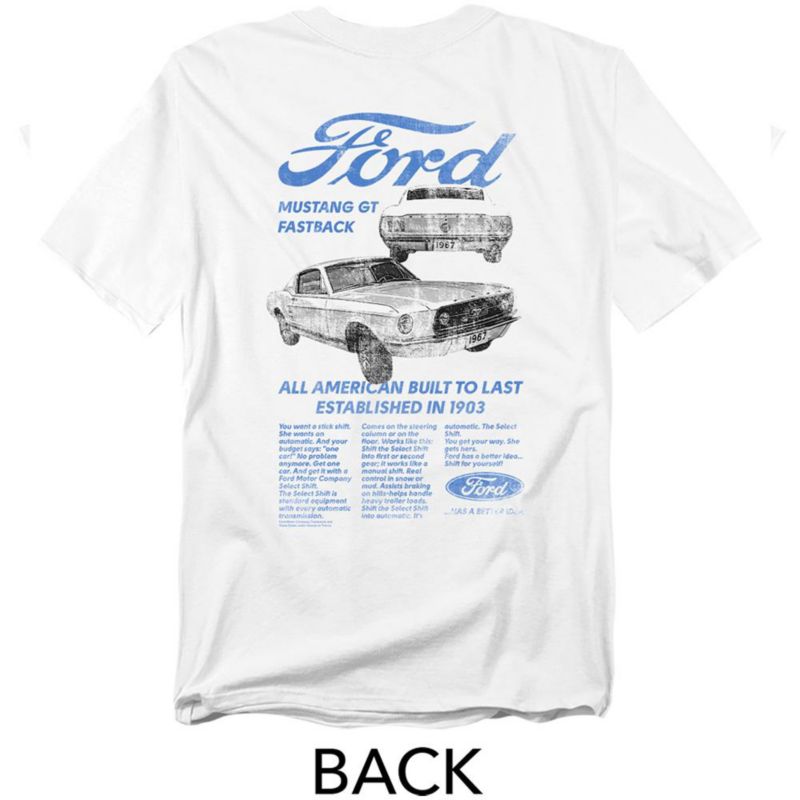 Men's Ford GT Fastback Advert Front Back T-Shirt