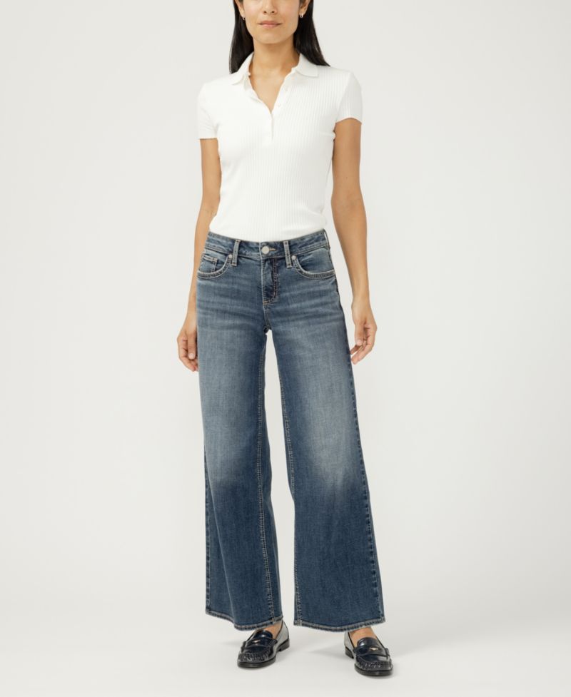 Women's Suki Wide Mid Rise Curvy Fit Jeans