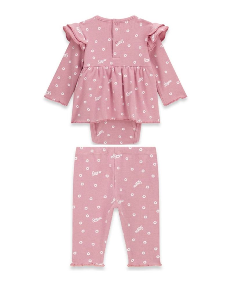 Baby Girls' Stretch Rib Long-Sleeve Bodysuit and Pant, 2-Piece Set