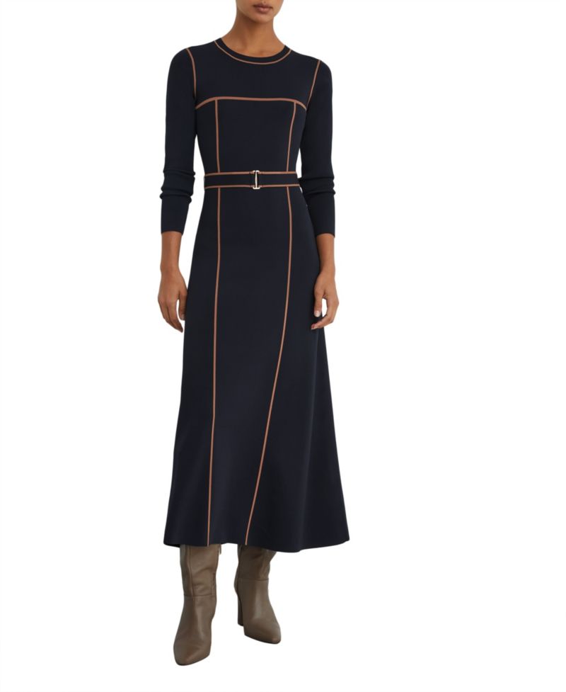 Women's Etta Long-Sleeve Colorblock Midi Sweater Dress