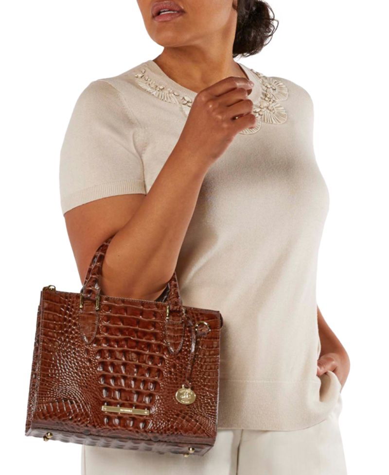Anywhere Convertible Melbourne Embossed Small Leather Satchel Bag