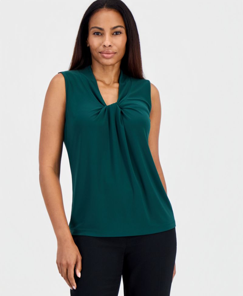 Women's Sleeveless Knot Neck Blouse