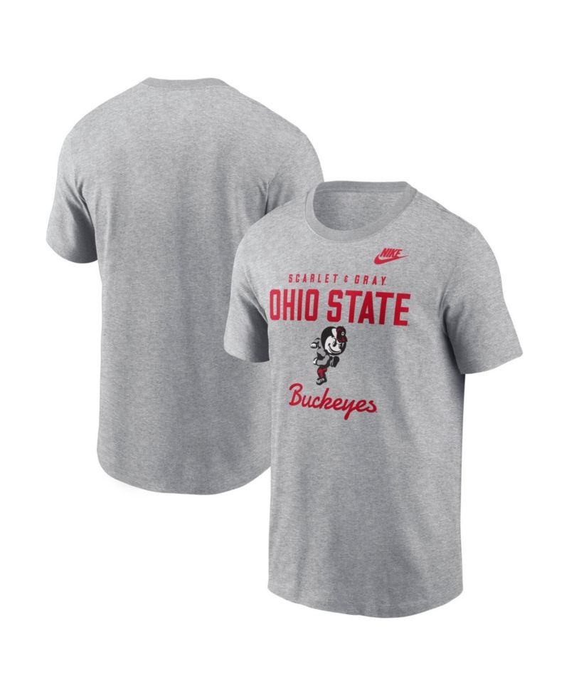Men's Gray Ohio State Buckeyes Legacy Stacked Established T-Shirt