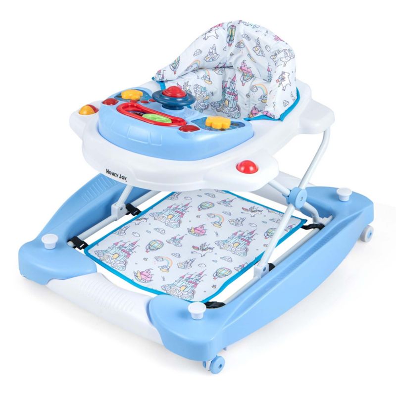 6 in 1 Baby Walker Adjustable Toddler Activity Center with Music Tray