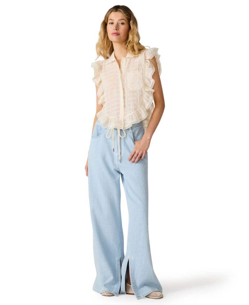 Women's Maycen Mid-Rise Wide-Leg Pants