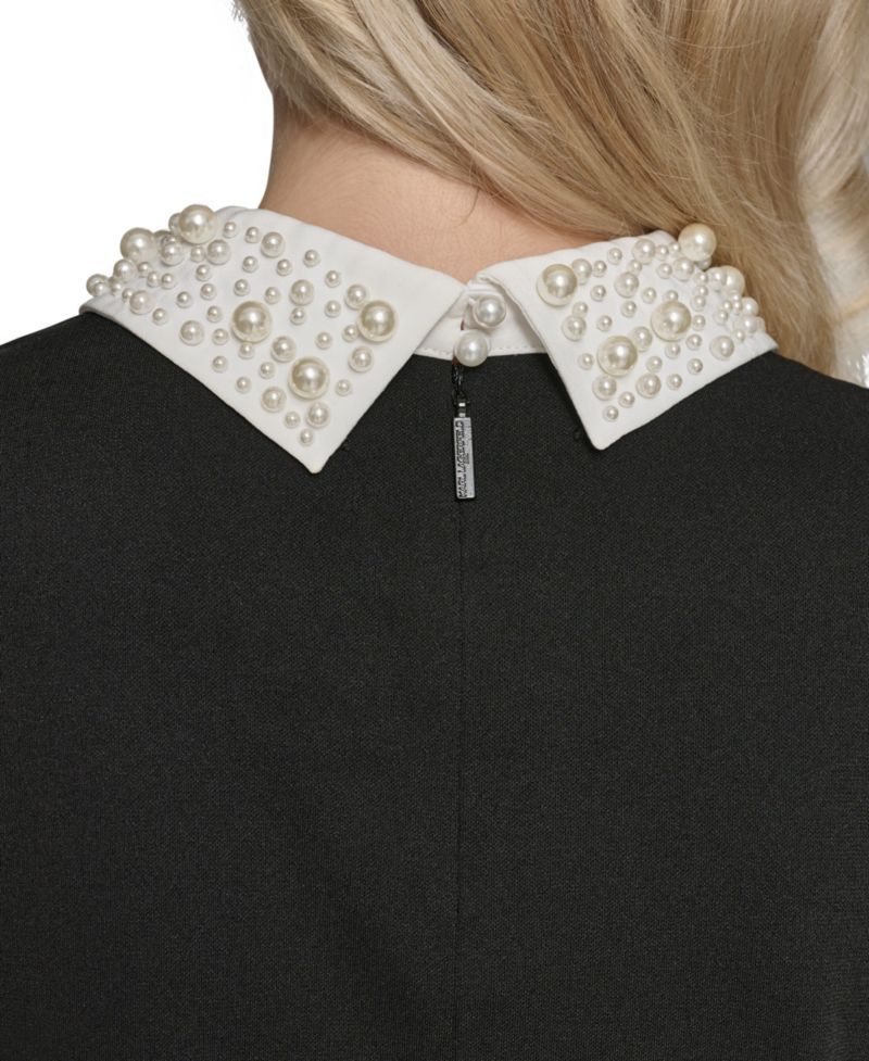 Petite Embellished Collar Sleeveless Blouse