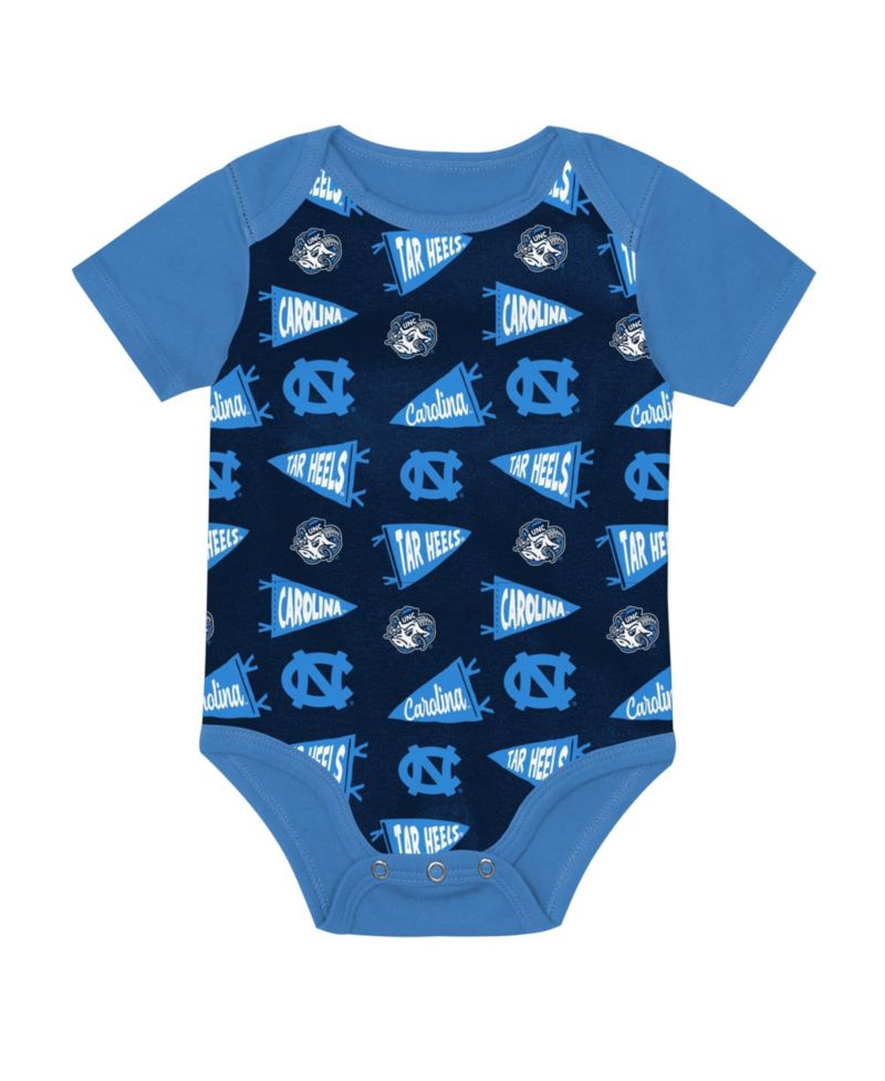 Baby Boys and Girls Carolina Blue North Carolina Tar Heels Star Player Three-Piece Bodysuit Set