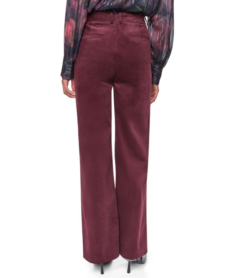 Women's Stretch High-Waisted Straight-Leg Corduroy Pants