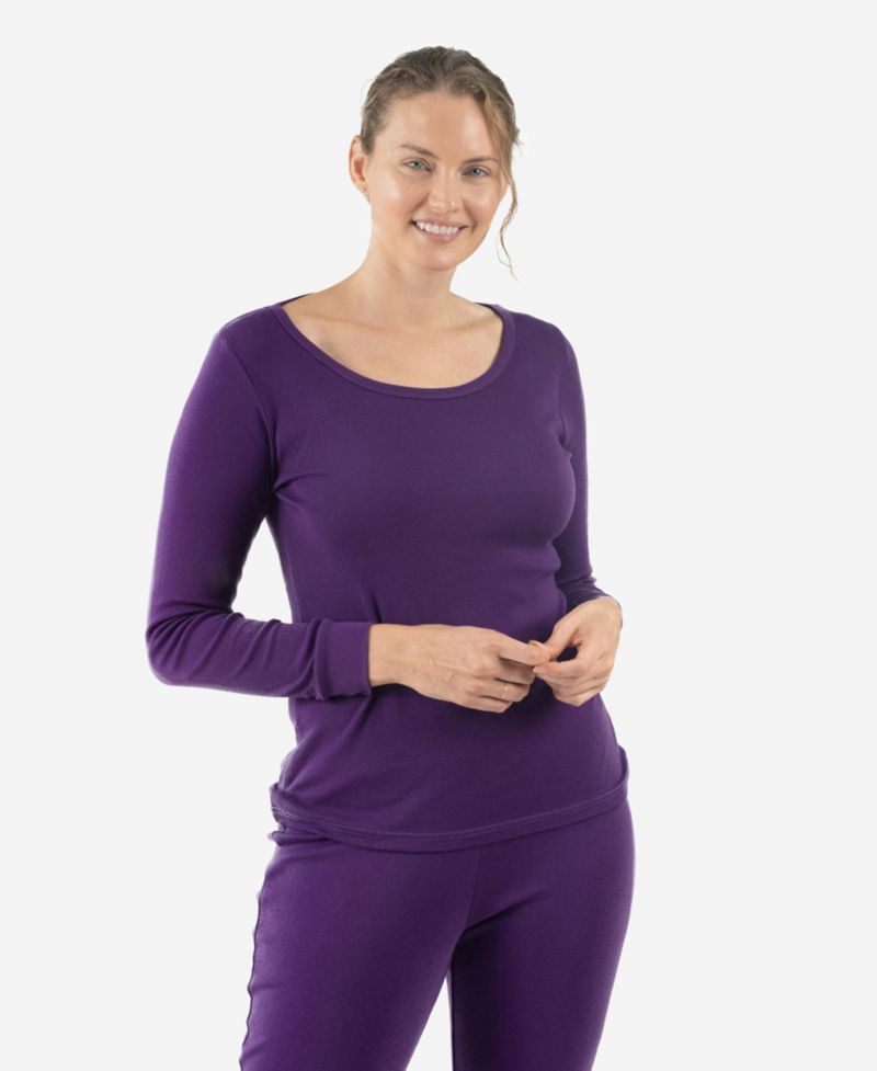 Womens Matching Family Two Piece Cotton Long Sleeve Shirt and Pants Solid Color Pajamas