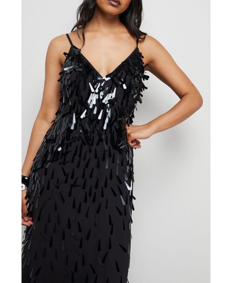 Women's Premium Teardrop Embellished Midi Dress