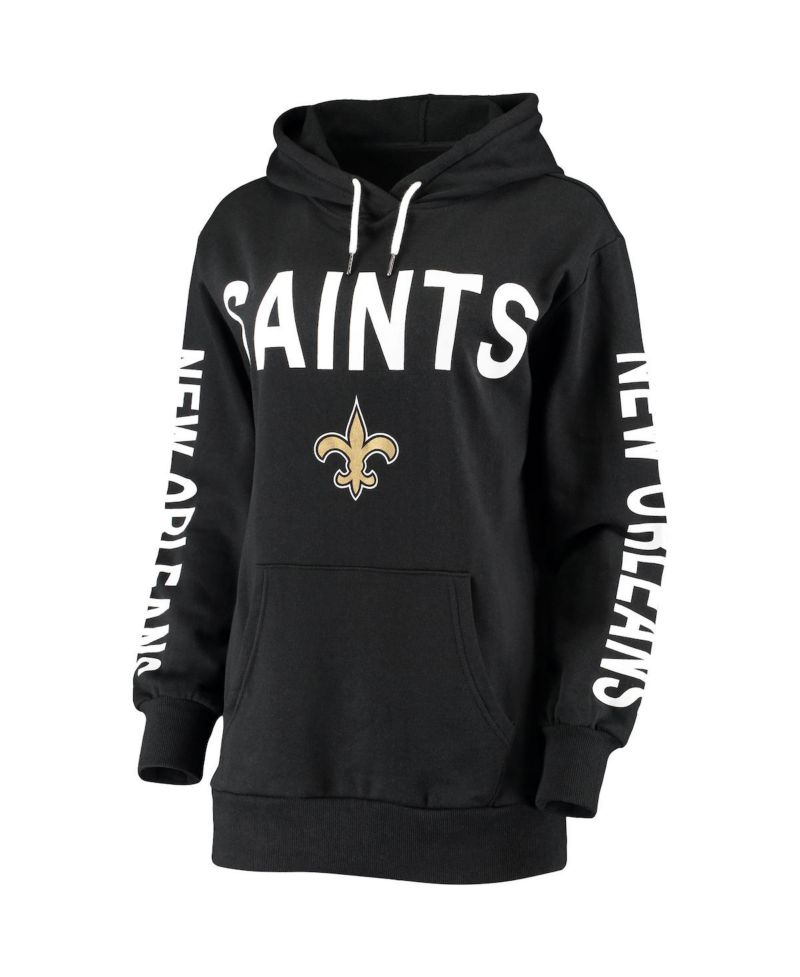 Women's Black New Orleans Saints Extra Point Pullover Hoodie