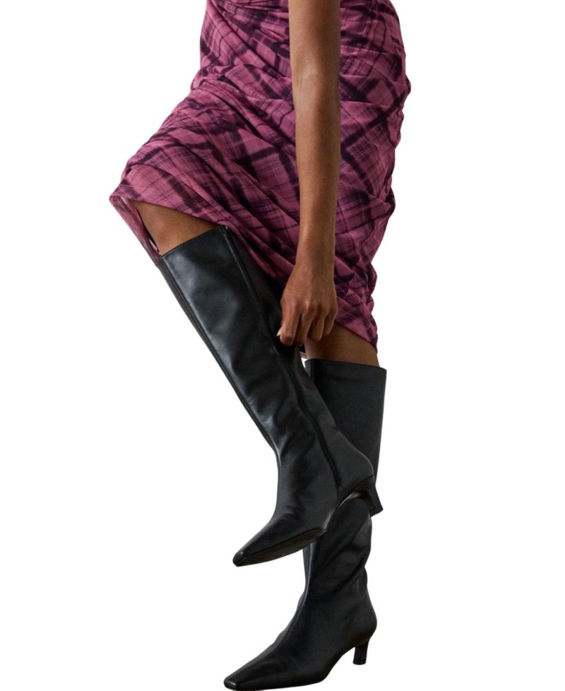 Women's Twist-Front Mesh Body-Con Midi Dress