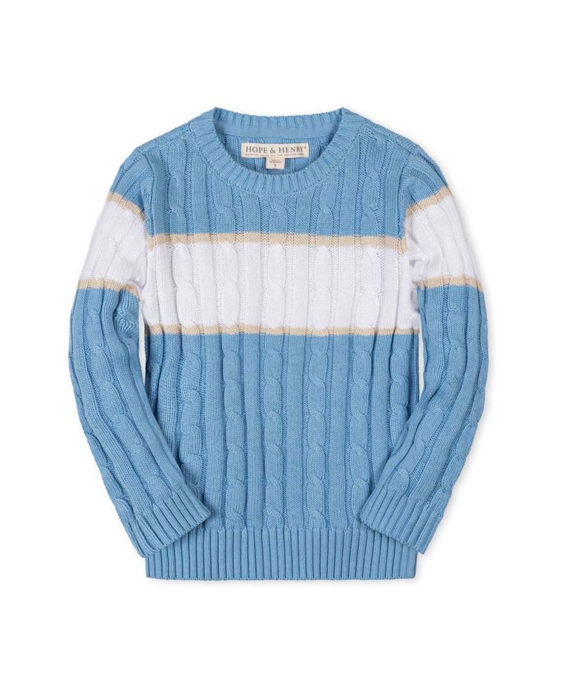 Toddler Boys' Organic Cable Crewneck Pullover Sweater
