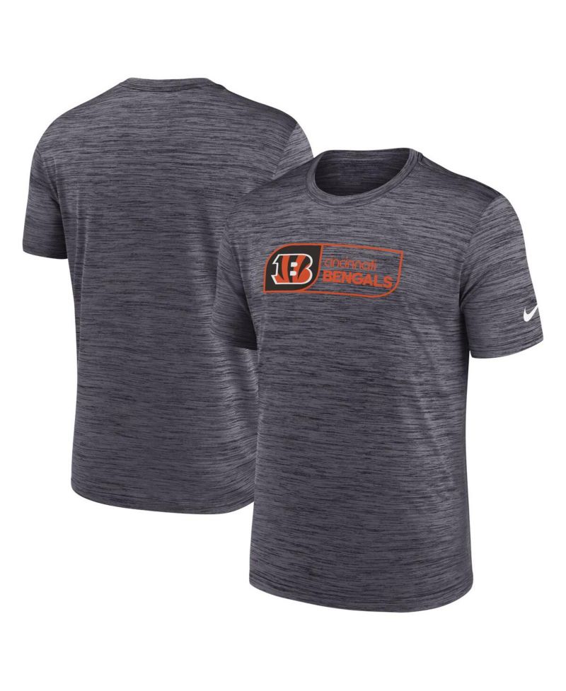 Men's Black Cincinnati Bengals Big & Tall Velocity Jock Tag Performance T-Shirt