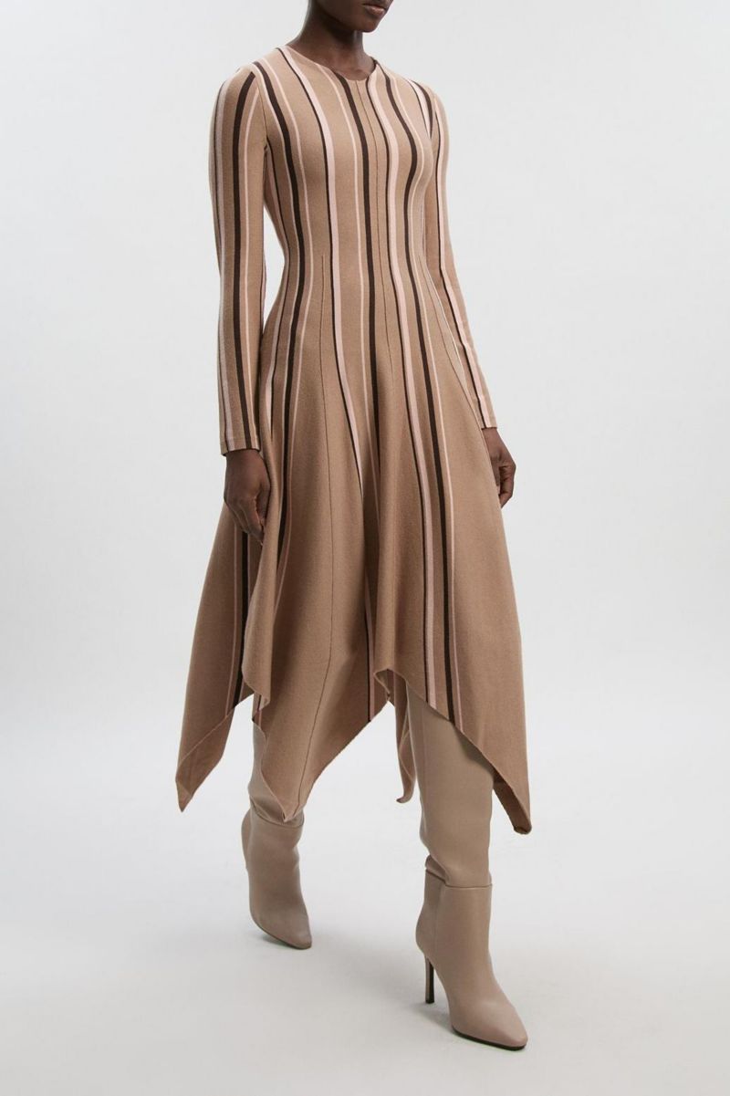 Women's Asymmetric Hem Knit Midi Dress