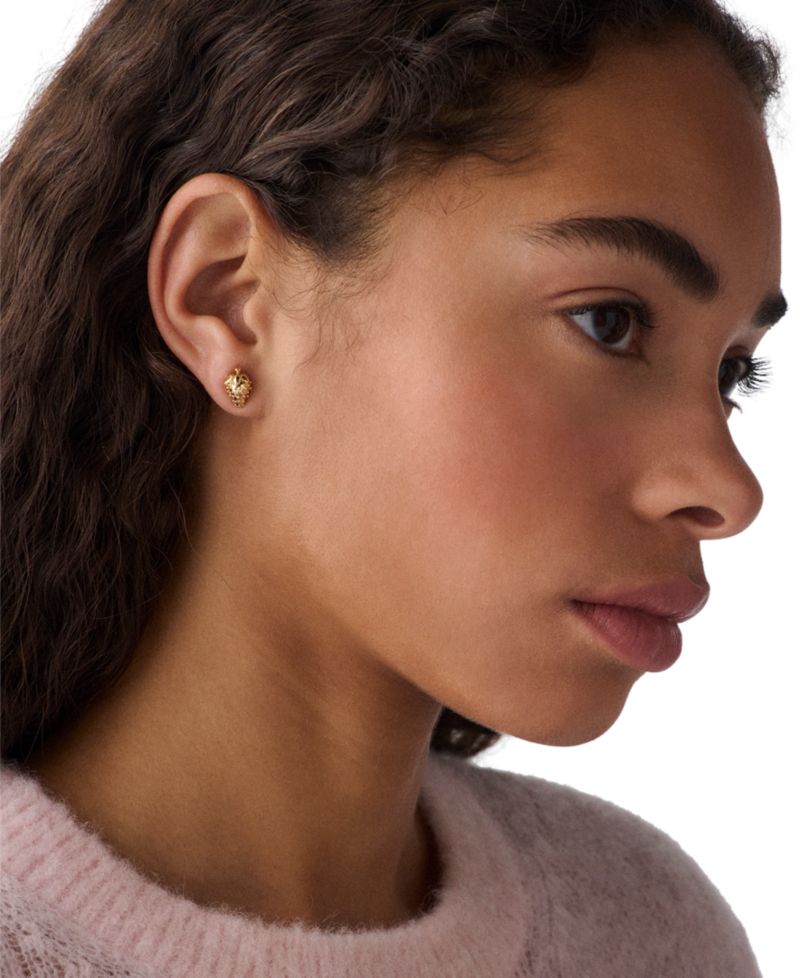 Gold-Tone Secret Garden Strawberry Stud Earrings