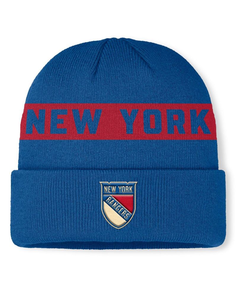 Men's Blue New York Rangers Centennial Authentic Pro Cuffed Knit Hat