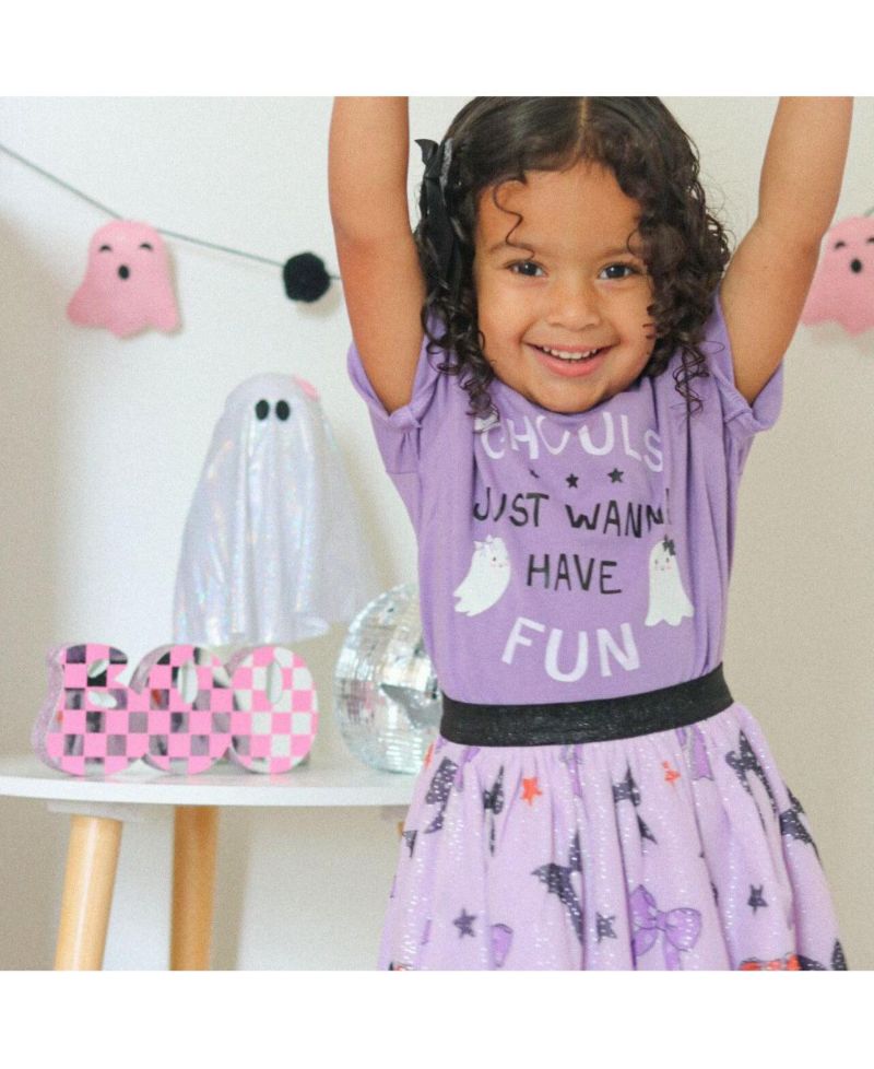 Little and Big Girls Ghouls Just Wanna Have Fun Halloween Short Sleeve T-Shirt