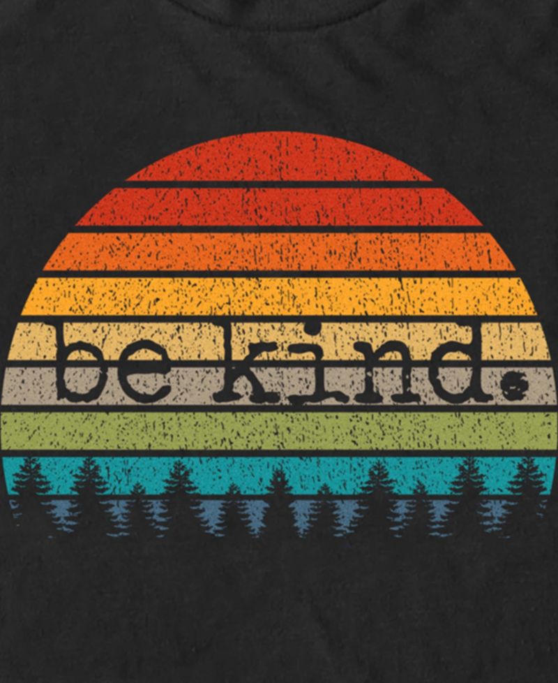 Men's Uplifting Retro Sun Vintage Be Kind Happy Positive Gift Short Sleeve T-Shirt
