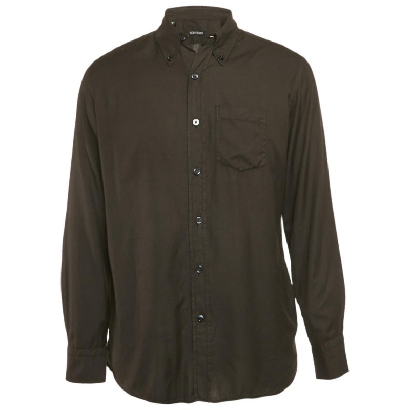 Men's Black Cotton Long Sleeve Shirt