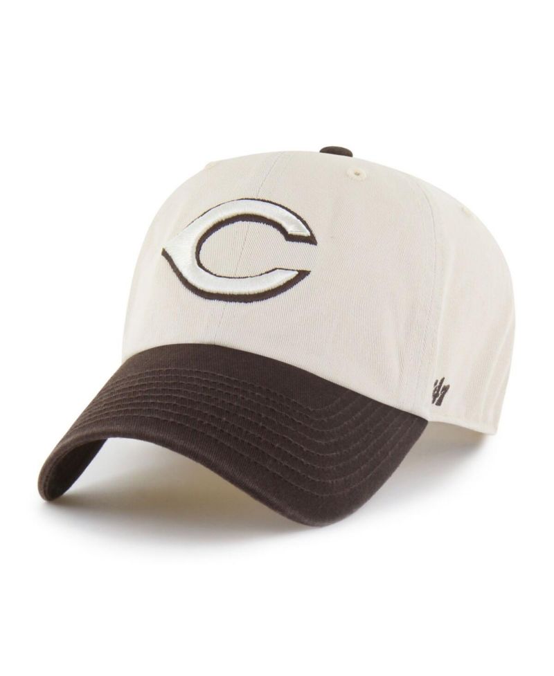 Men's Natural/Brown Cincinnati Reds Two-Tone Fashion Clean Up Adjustable Hat