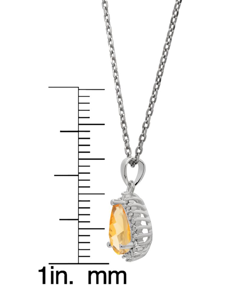 Simulated Gemstone Teardrop Pendant Necklace with Matching Stud Earrings, 2-Piece Set