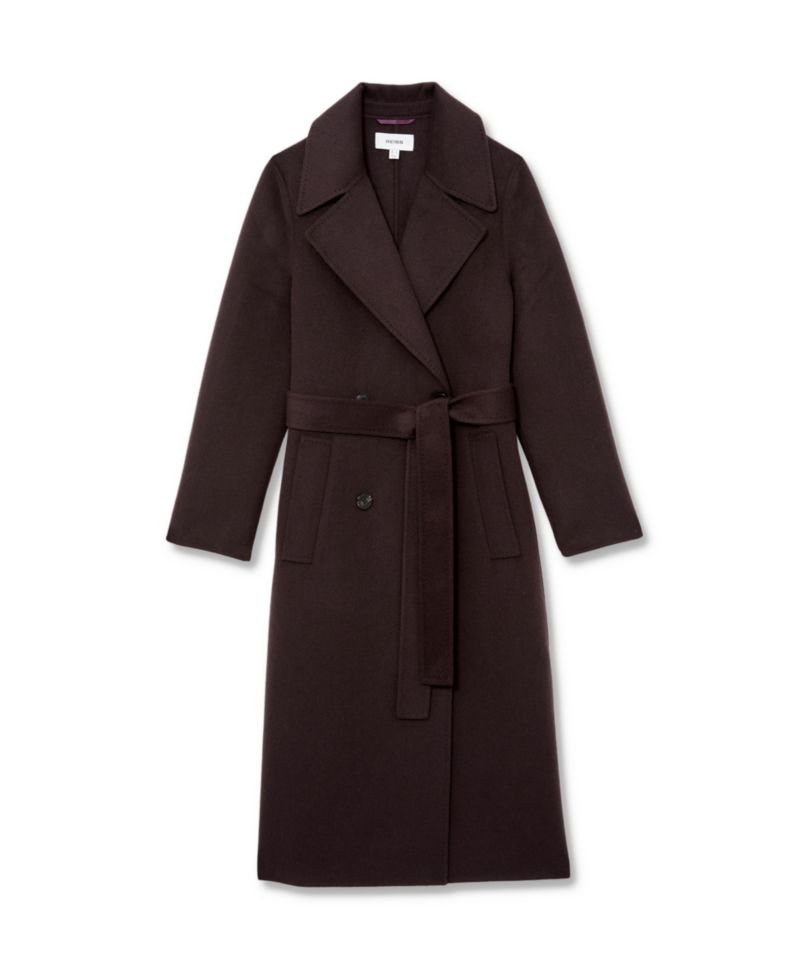 Petite Rene Double Breasted Belted Wool-Blend Wrap Coat