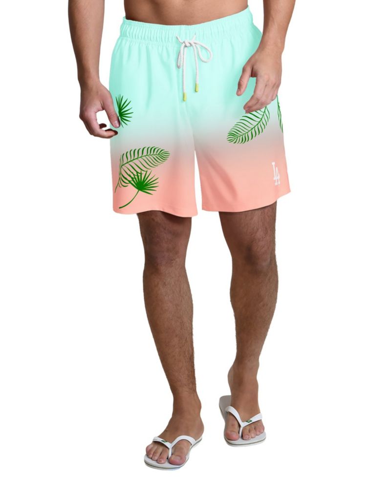 Men's Mint Los Angeles Dodgers Sunset on the Beach Swim Shorts
