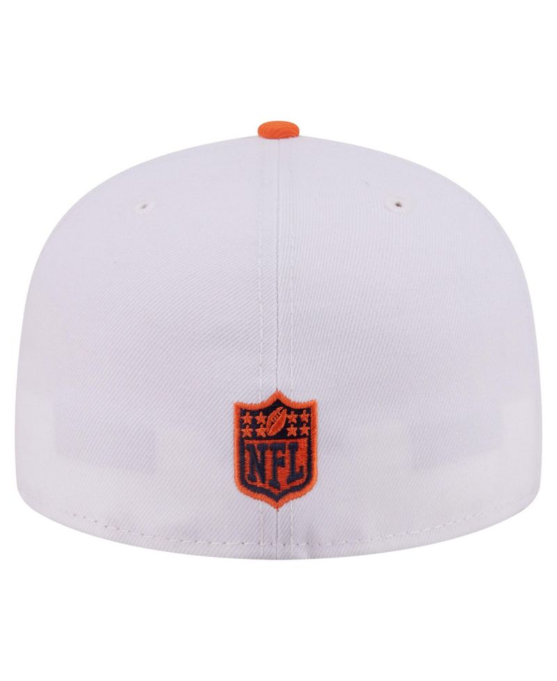 Men's White/Orange Denver Broncos Retro Swoop 59FIFTY Fitted Hat