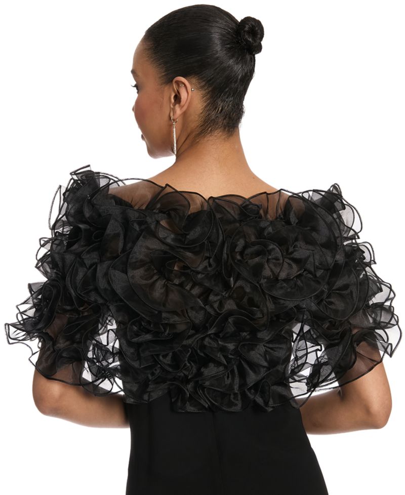 Women's Chandra Organza Ruffle Off-Shoulder Shawl