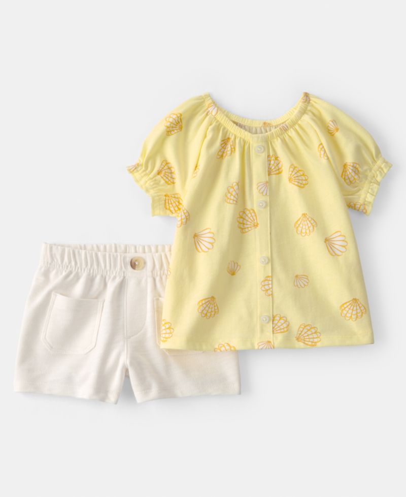 Baby Girls' Shell Top and Shorts, 2-Piece Set