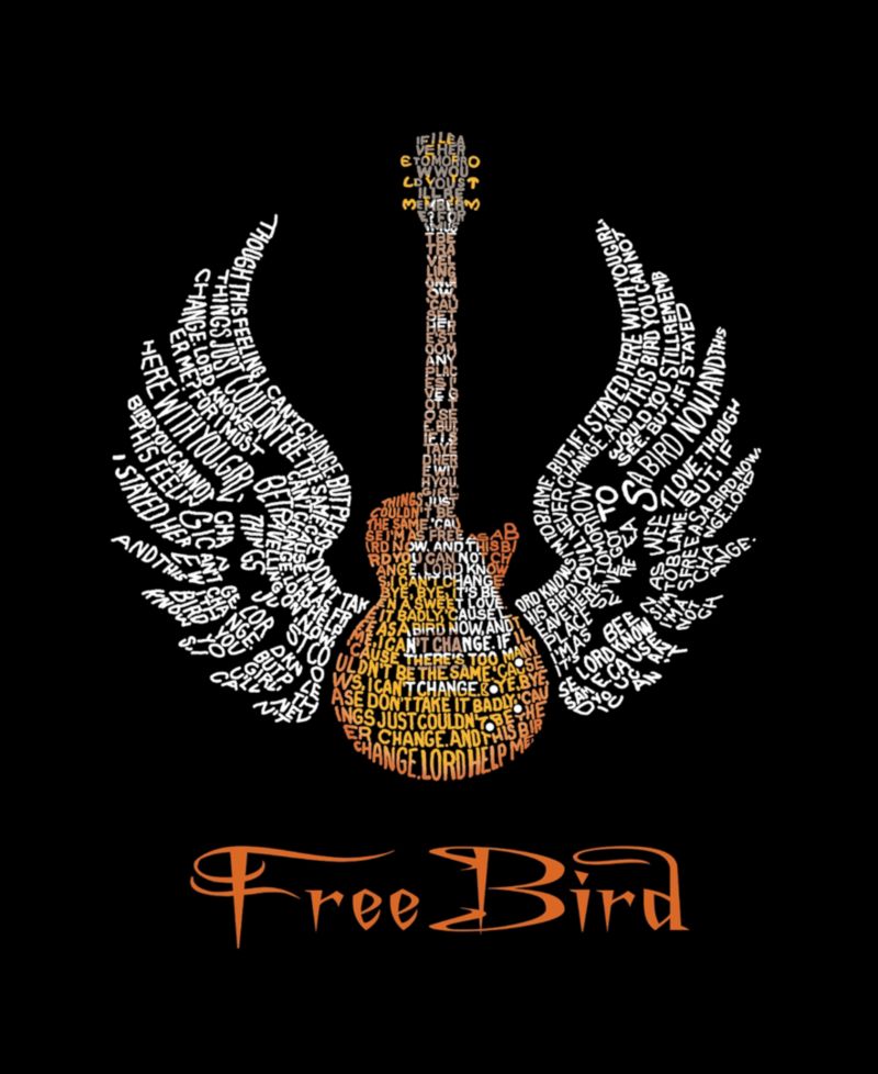 Plus Size LYRICS TO FREEBIRD Word Art V-Neck T-Shirt