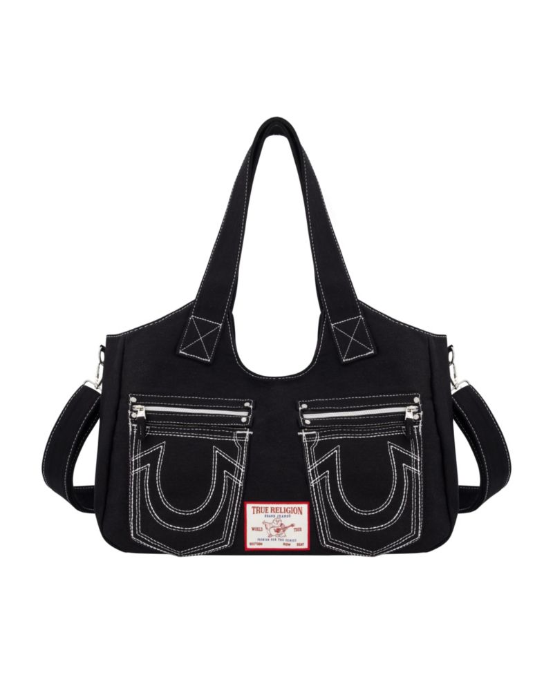 Horseshoe Stitch BLACK Satchel Bag