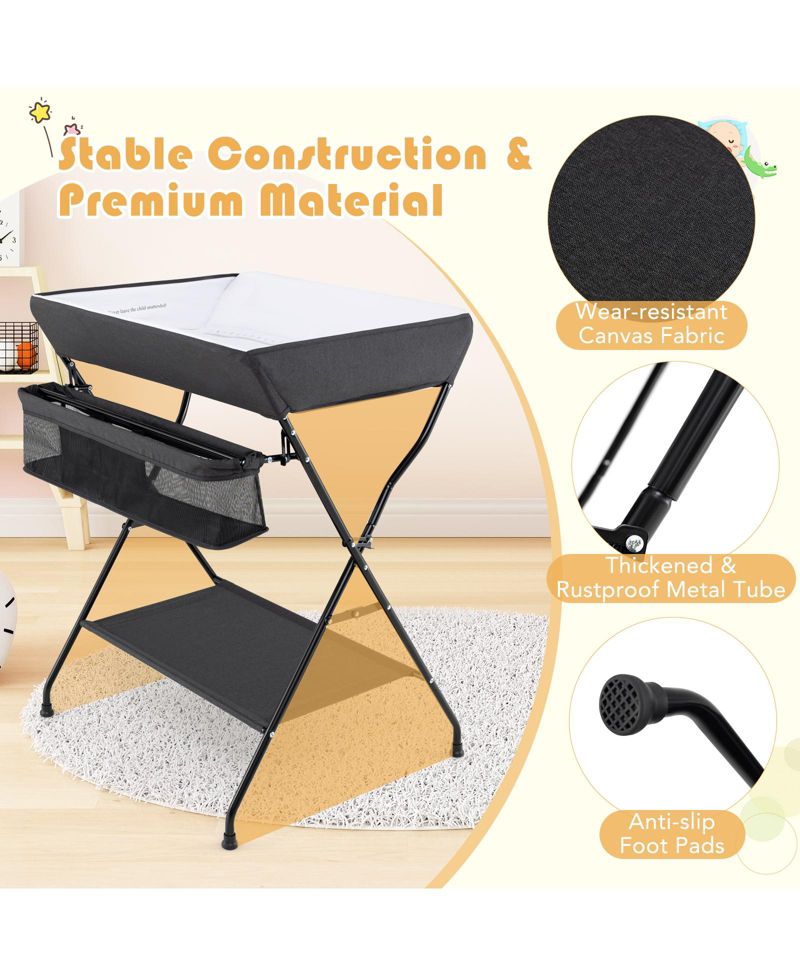 Baby Storage Folding Diaper Changing Table