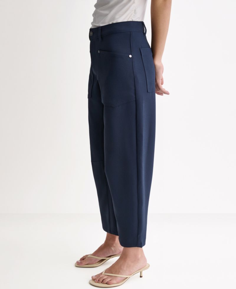 Women's Soft Barrel Leg Mid-Rise Pants