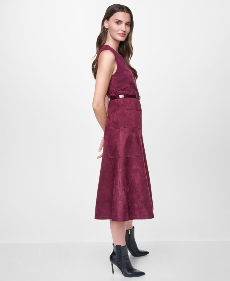 Women's A-Line V-Neck Sleeveless Midi Dress