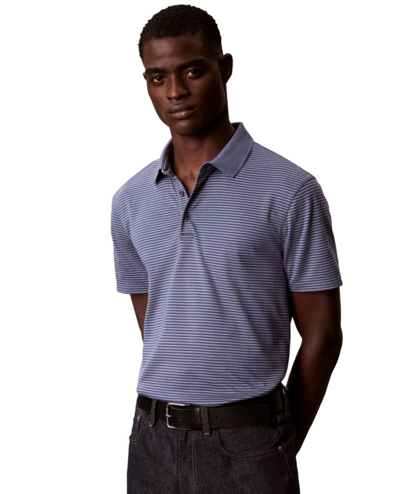 Men's Supima Cotton Stripe Polo Shirt
