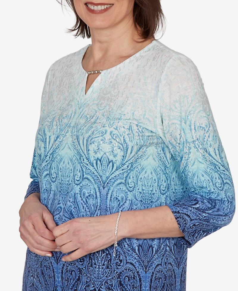 Petite Ombre Medallion Knit Top