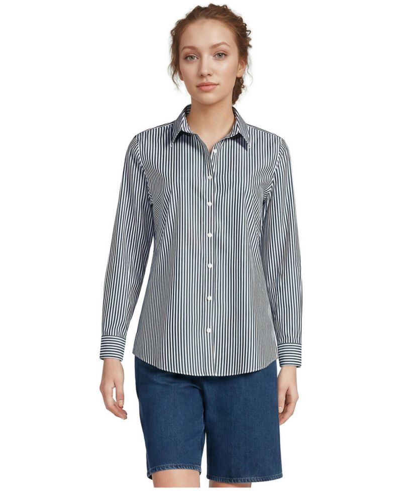 Petite No Iron Button Front Shirt